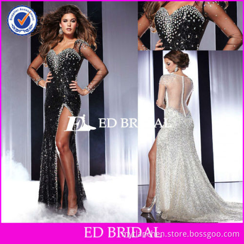 rsw060 2013 new style sexy sheer see through back sequin panoply prom dress